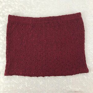 Fleure de Peche by Carilyn Vaile Maroon Strapless Stretch Bandeau Top Size M